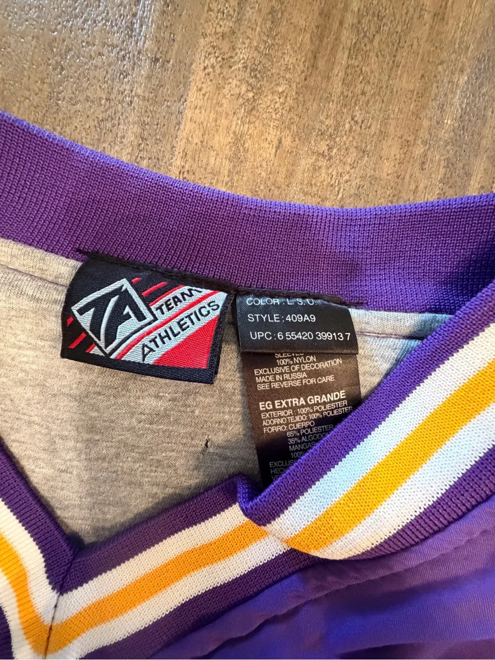 Vintage 90s LSU Tigers V-Neck Sz XL Windbreaker Pullover Purple Embroidered